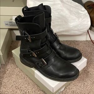 Black Leather Women's Boots